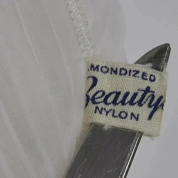 Vintage  60's Peignoir Negligee Lingerie Sheer Nighie White Lace Size Large - Picture 10 of 13